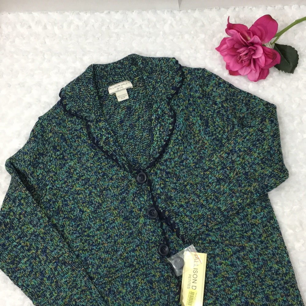Allison Daley Sweater Jacket Petite Small NWT